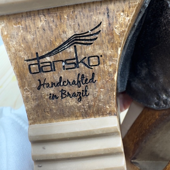 Dansko Brown and Tan Wedge Sandals - Picture 11 of 14